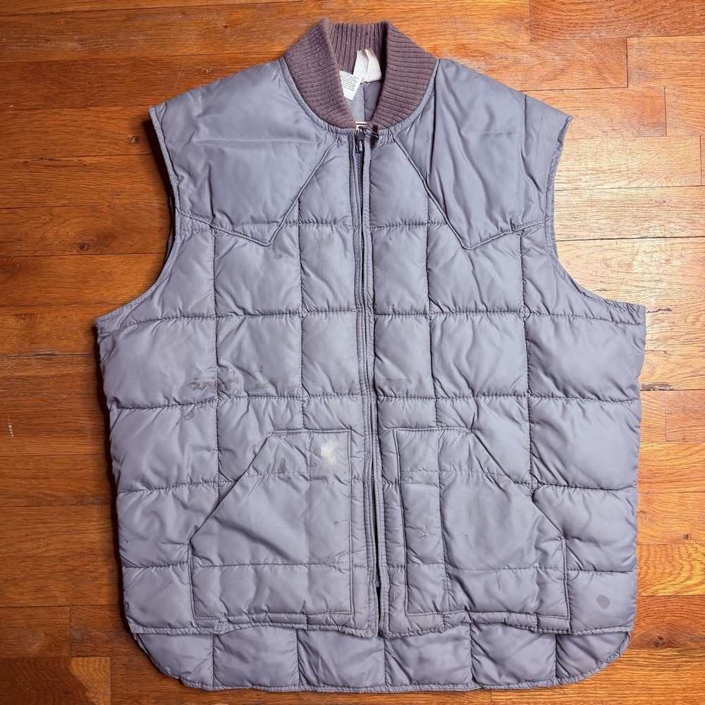 Vintage Walls Blizzard-Pruf Quilted Puffer Vest Size Large‎ Grey Made In USA